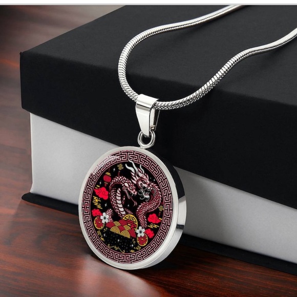 Snake & Dragon Necklace, Chinese Zodiac Animal Jewelry Gift, Lunar New Year 24 - Picture 4 of 4